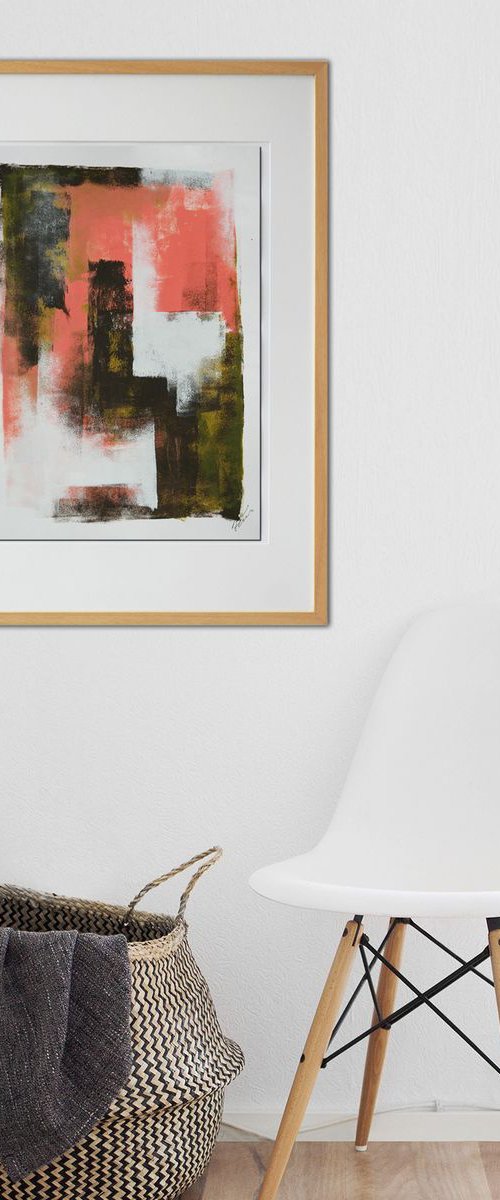Brown Pink Architecture -  Art on paper - 32M (A2-42cmx59,4cm) by Ronald Hunter