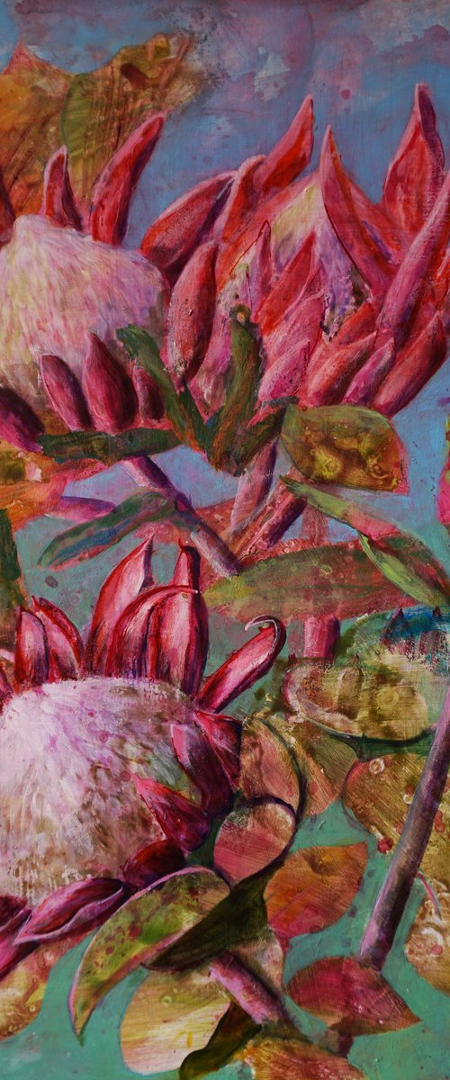 Protea Symphony II. by Dora Stork