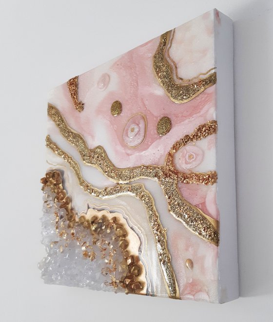 Dimond Pink Rose Geode Art, Marble Art. Geode wall art, Resin art, Resin  painting Canvas Print / Canvas Art by Alexandra Dobreikin - Fine Art America