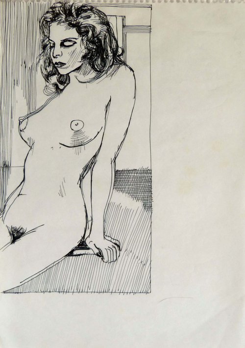 Erotic drawing, 21x29 cm ESA7- AF exclusive + FREE shipping by Frederic Belaubre