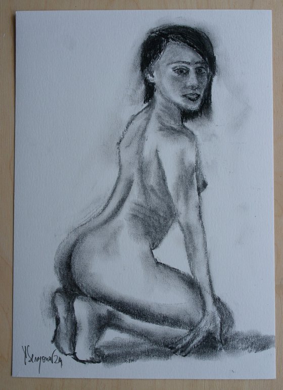 Female Figure 33 Charcoal Sketch