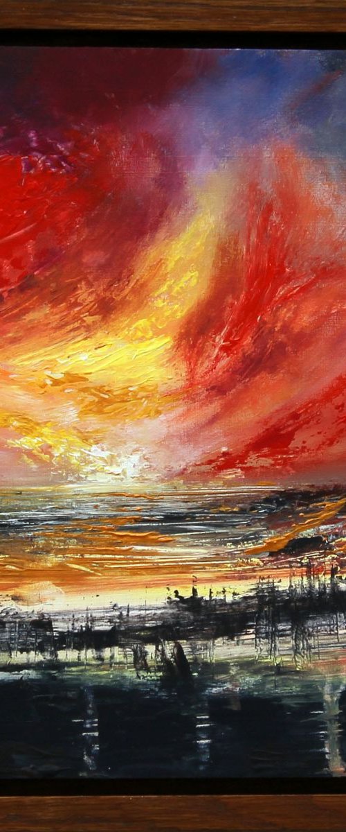 The Clash of Angels #2 - framed abstract painting by Cecilia Frigati