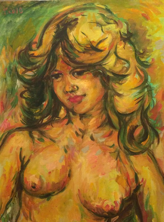 AWAKENING OF SPRING - original nude oil painting, erotic art