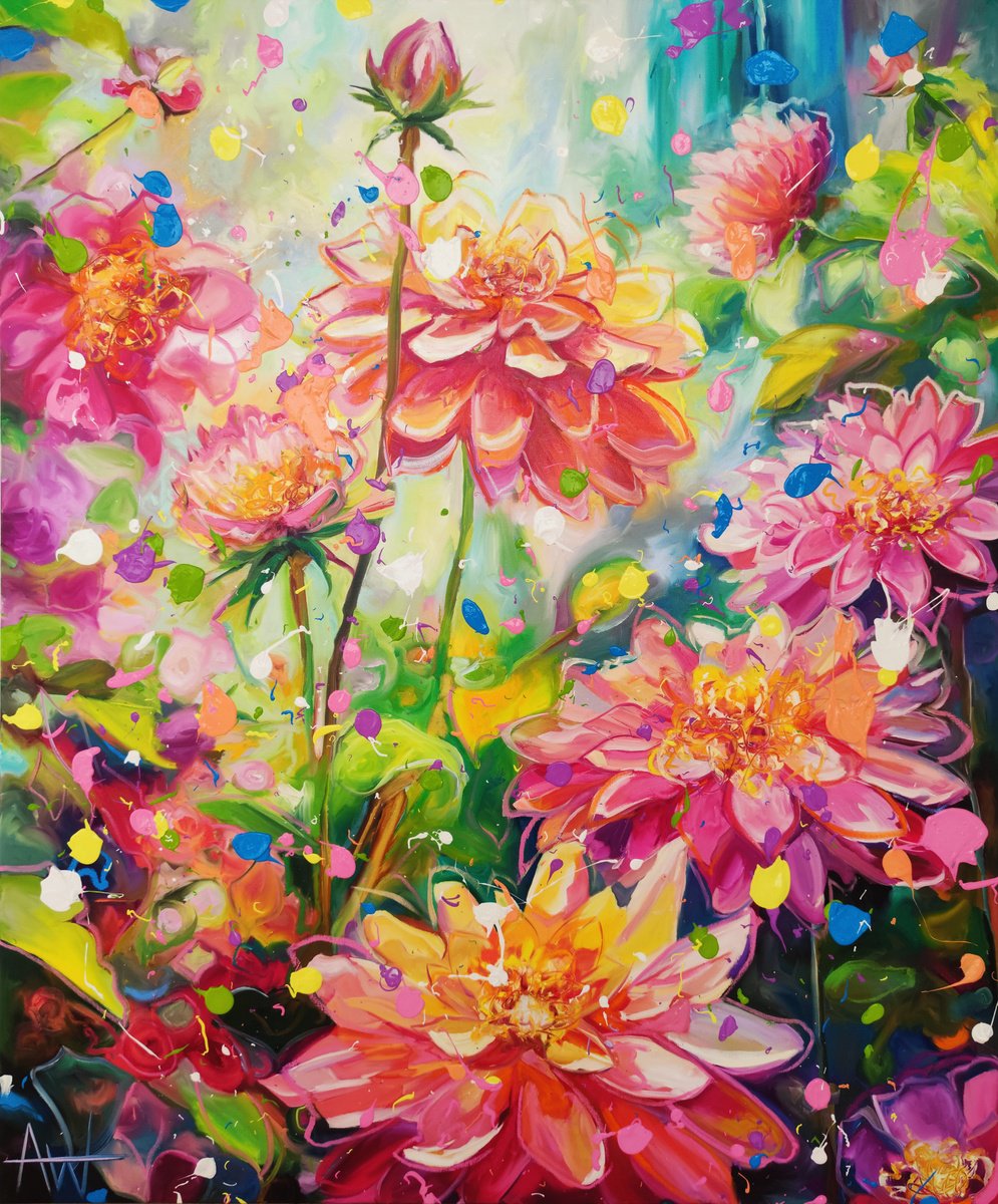 Dahlia Splash by Angie Wright