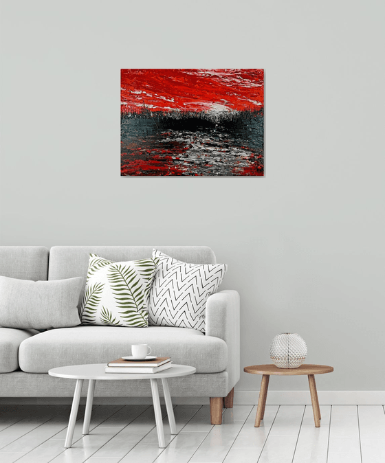 Red abstract landscape