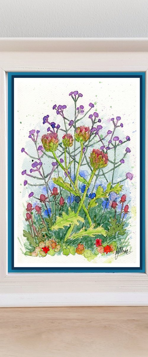 Artichokes and Verbena by Lisa Mann