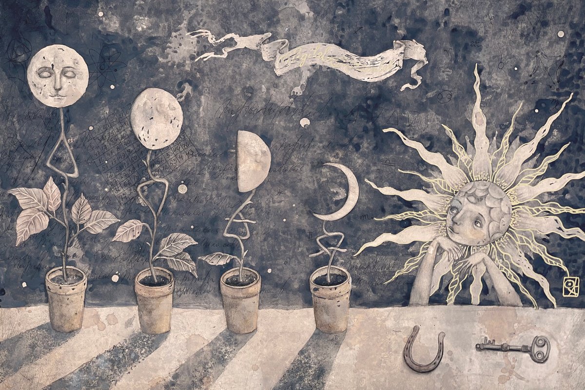 Portrait Painting By Olya Anima, 23 X 17", Watching Miracles, Original Artwork