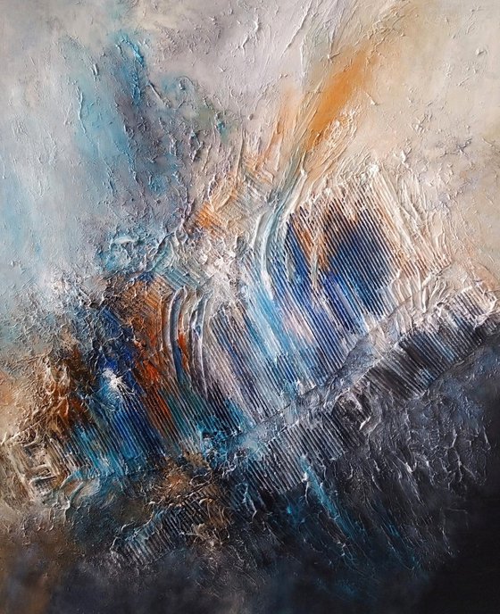 After rain 100x120cm Abstract Textured Painting