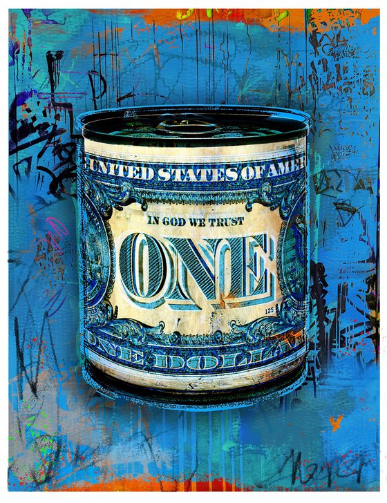 Tehos - One dollar tin can - S - blue