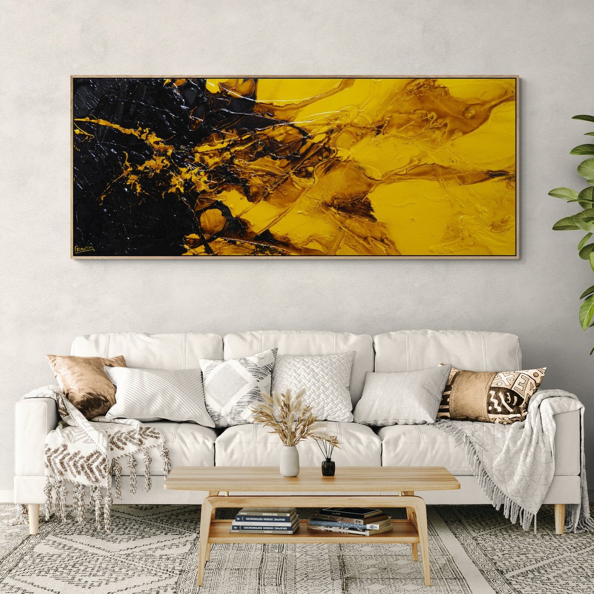 Abstract Acrylic Painting By Franko, 79 X 31, Solar, Original Artwork