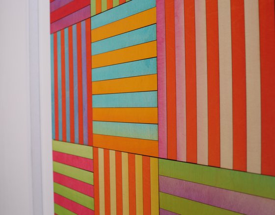 large scale Nine Panel colour study geometric original artwork