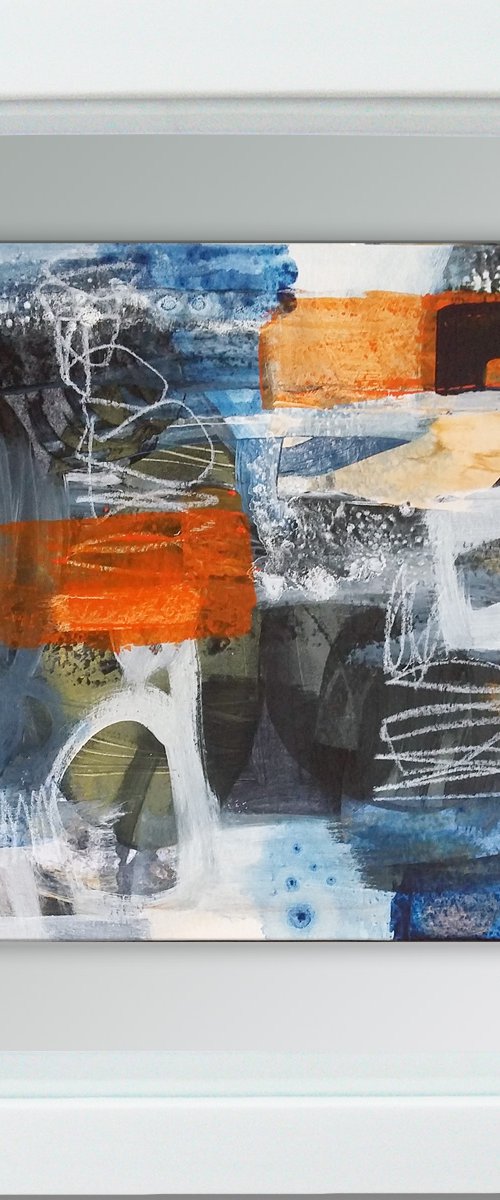 Thinking out loud #2-  Framed ready to hang original abstract by Carolynne Coulson
