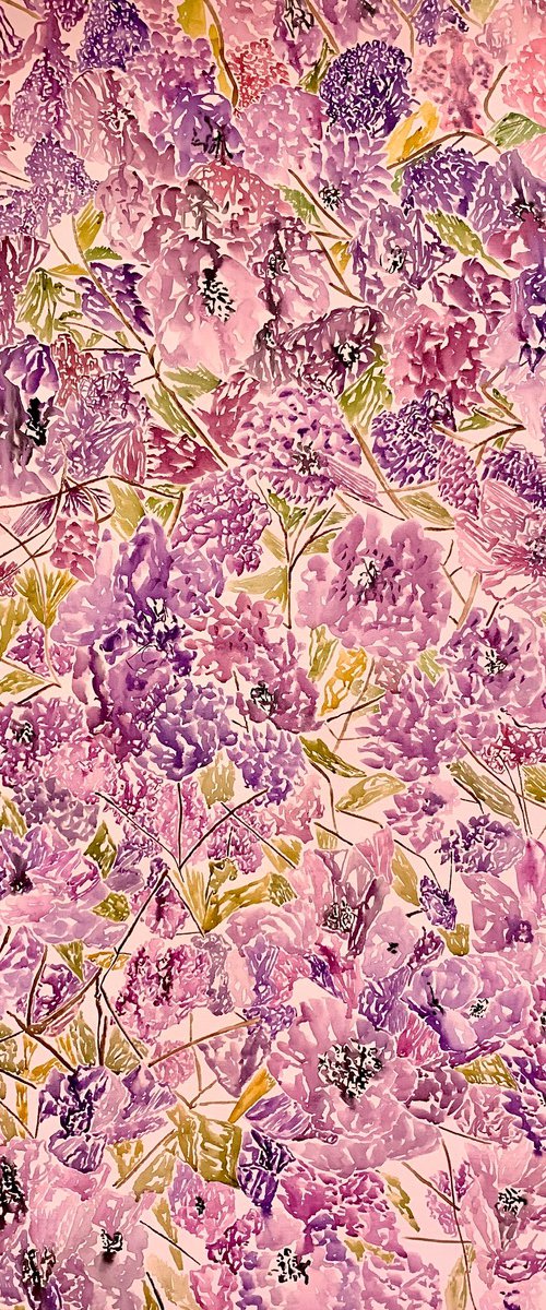 'Water Pink Flowers' by Kathleen Mullaniff