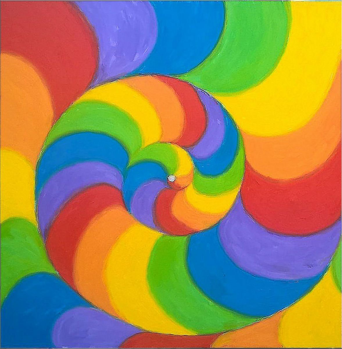 Abstract Oil Painting By Colin Ross Jack, 35 X 35, Rainbow 9, Original Artwork