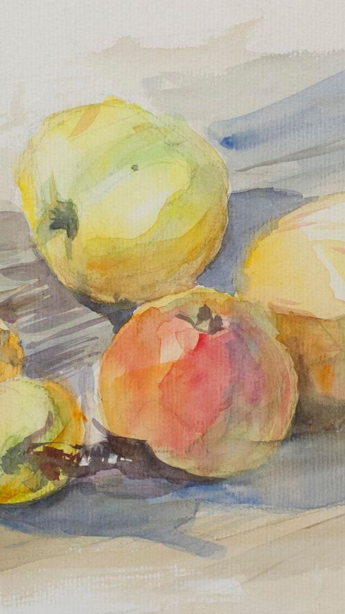 "Sunny apples" 11"x8,2" by Irina Bibik-Chkolian