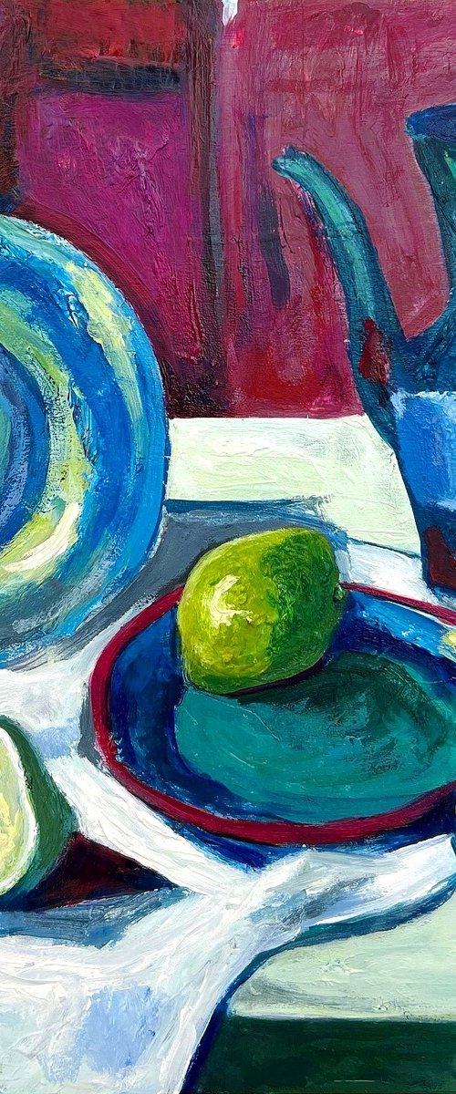 Limes, Jug & Napkin by William Drummond