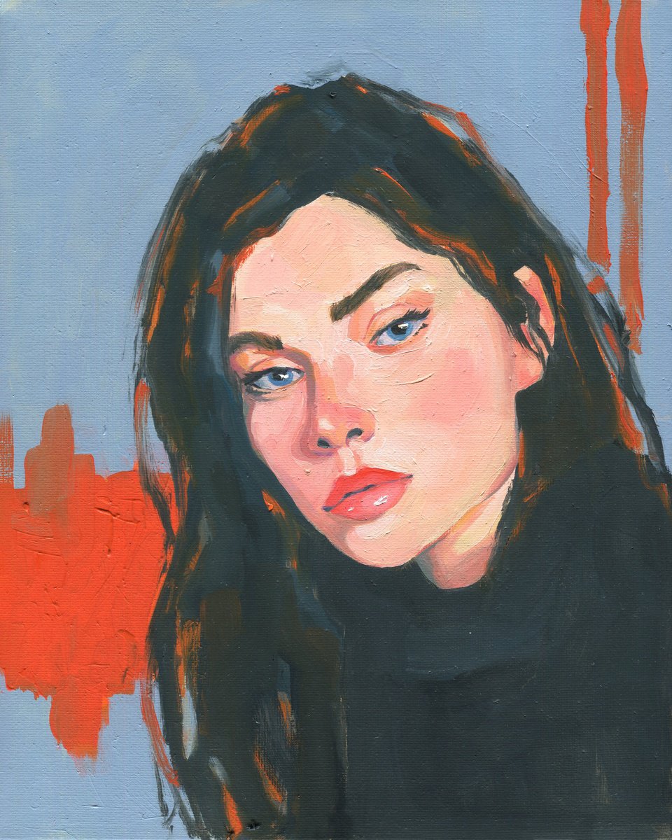 Impressionistic Portrait Oil Painting By Oleksii Iakurin, 9 X 12", A Thousand Stories 15, Original Artwork