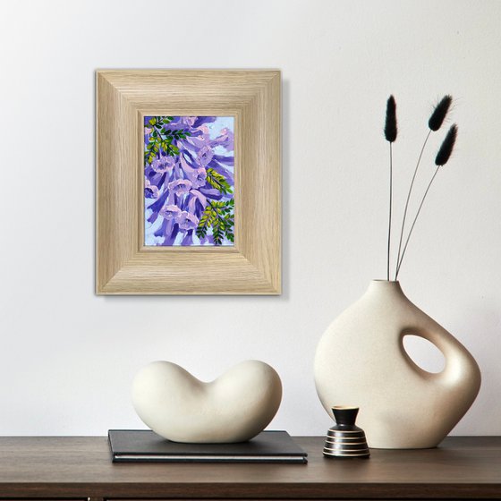 Jacaranda flowers – framed original painting