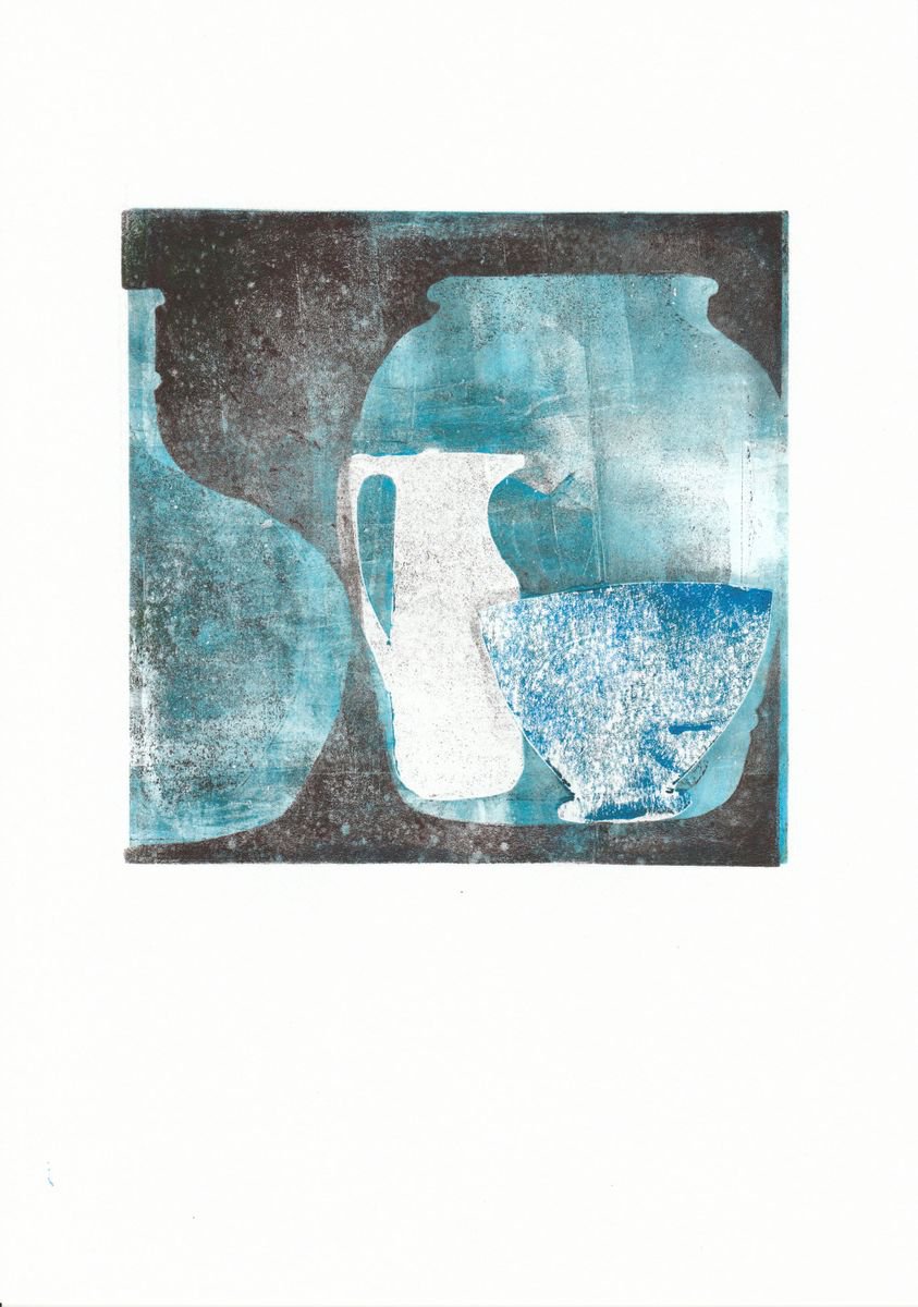 Still Life Limited Edition Print By Hilde Hoekstra, 8 X 12, Monotype - Still Life No. 21, Original Artwork