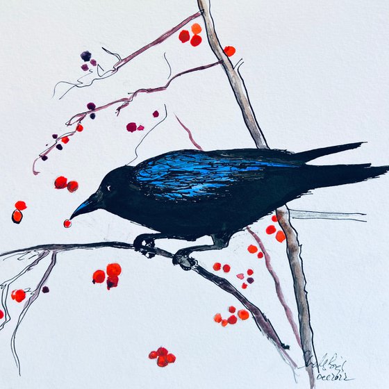 Raven On A Branch