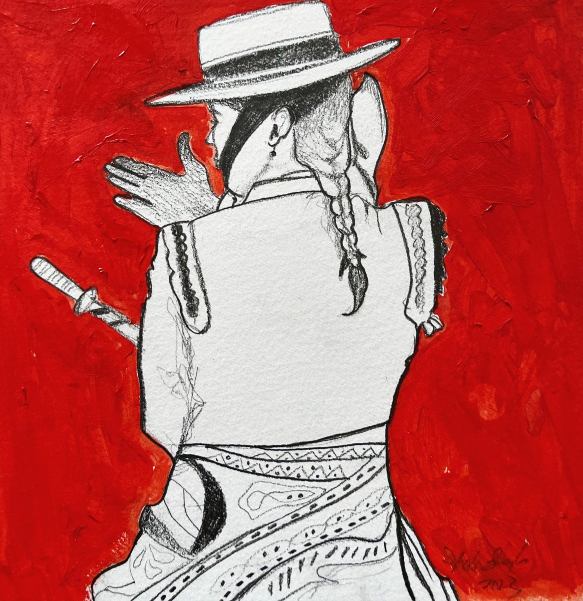 Acrylic Painting , The Sassy Picador By Shabs Beigh, 8 X 8, Artwork For Sale On Artfinder