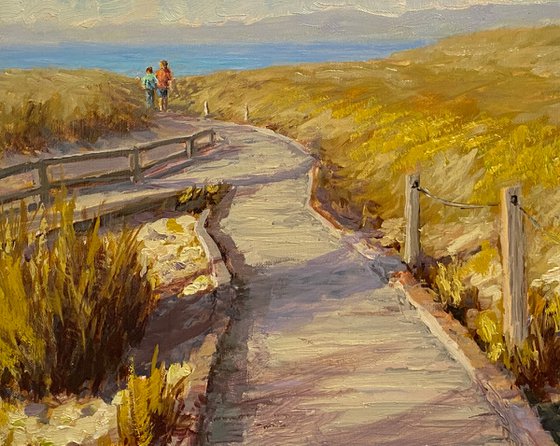 Spanish Bay Boardwalk plein air Landscape