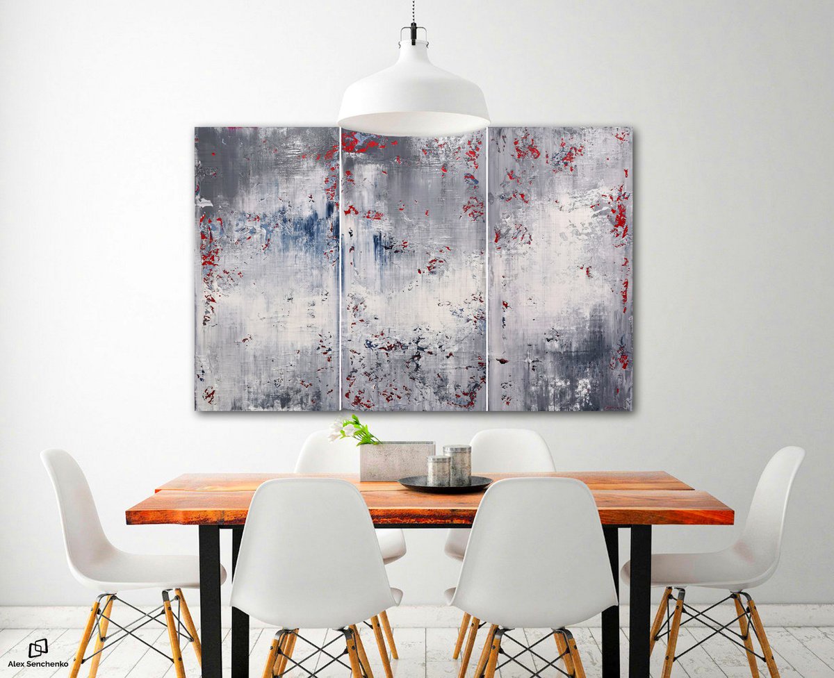 150x100cm. / Abstract triptych / Abstract 2128 by Alex Senchenko