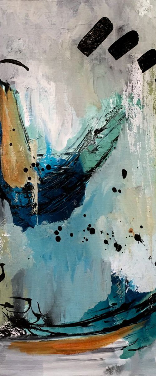Après tout - Original abstract acrylic painting on paper - One of a kind by Chantal Proulx