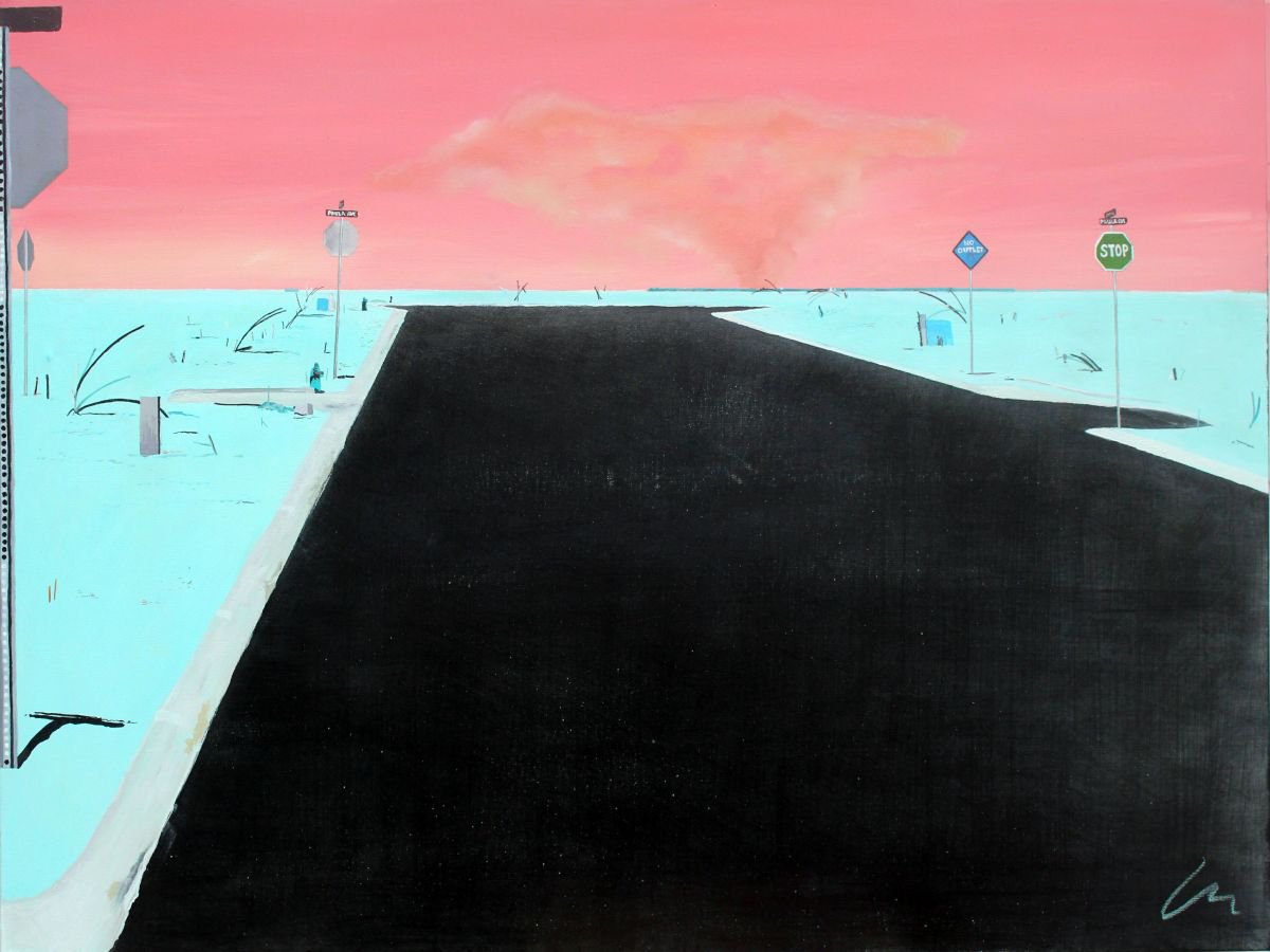 Photorealistic Landscape Oil Painting By Ken Vrana, 40 X 30", Yuma 2, Original Artwork