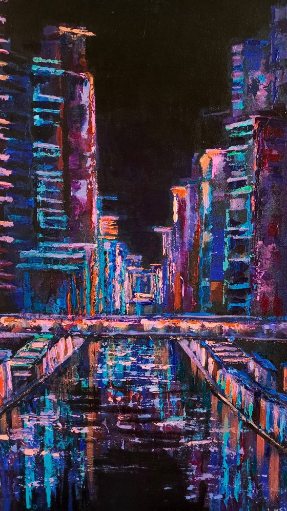 Night city lights