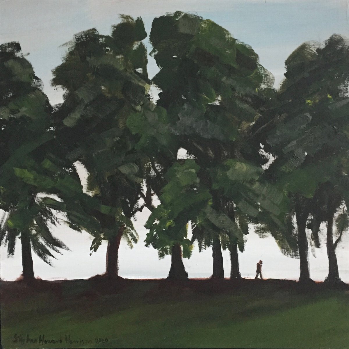 Impressionistic Portrait Oil Painting By Stephen Howard Harrison, 13 X 13", 