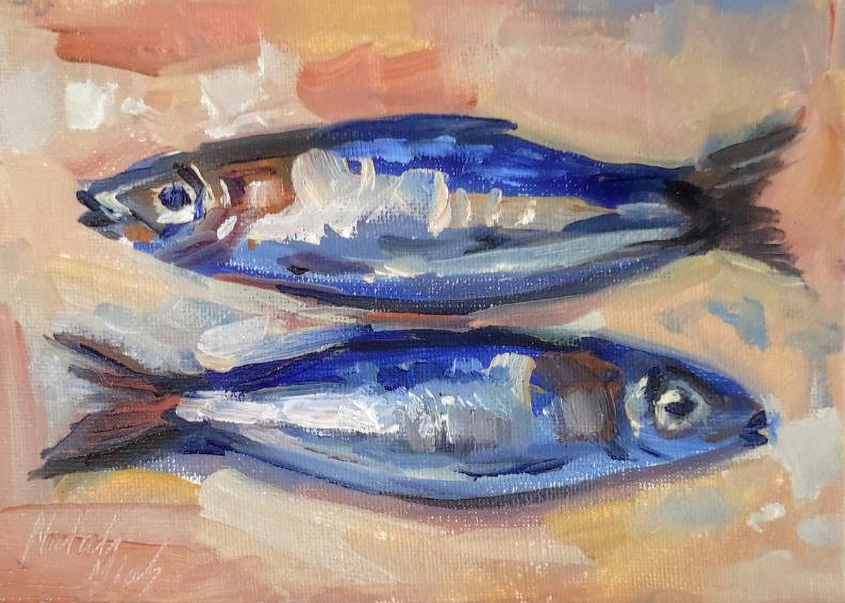 Sardines By Natalia Miasnikova, 7 X 5, Artwork For Sale On Artfinder