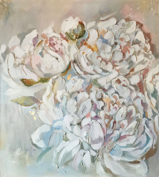 Floral Canvas, Peonies Original Art