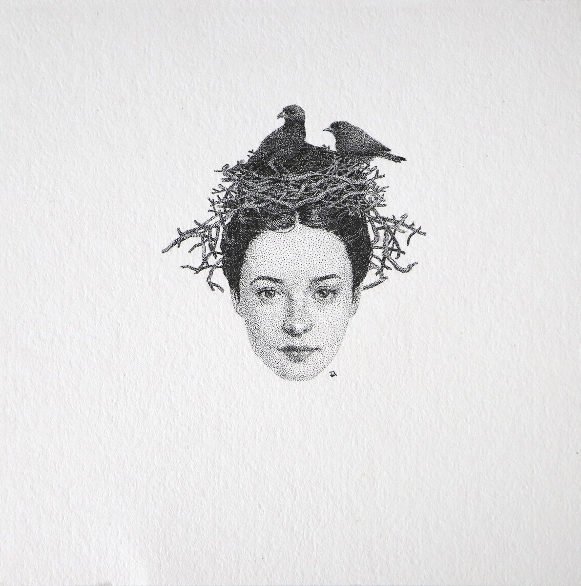 Illustrative Ink Drawing , Weave By Iana Cherepanska, 6 X 6, Artwork For Sale On Artfinder