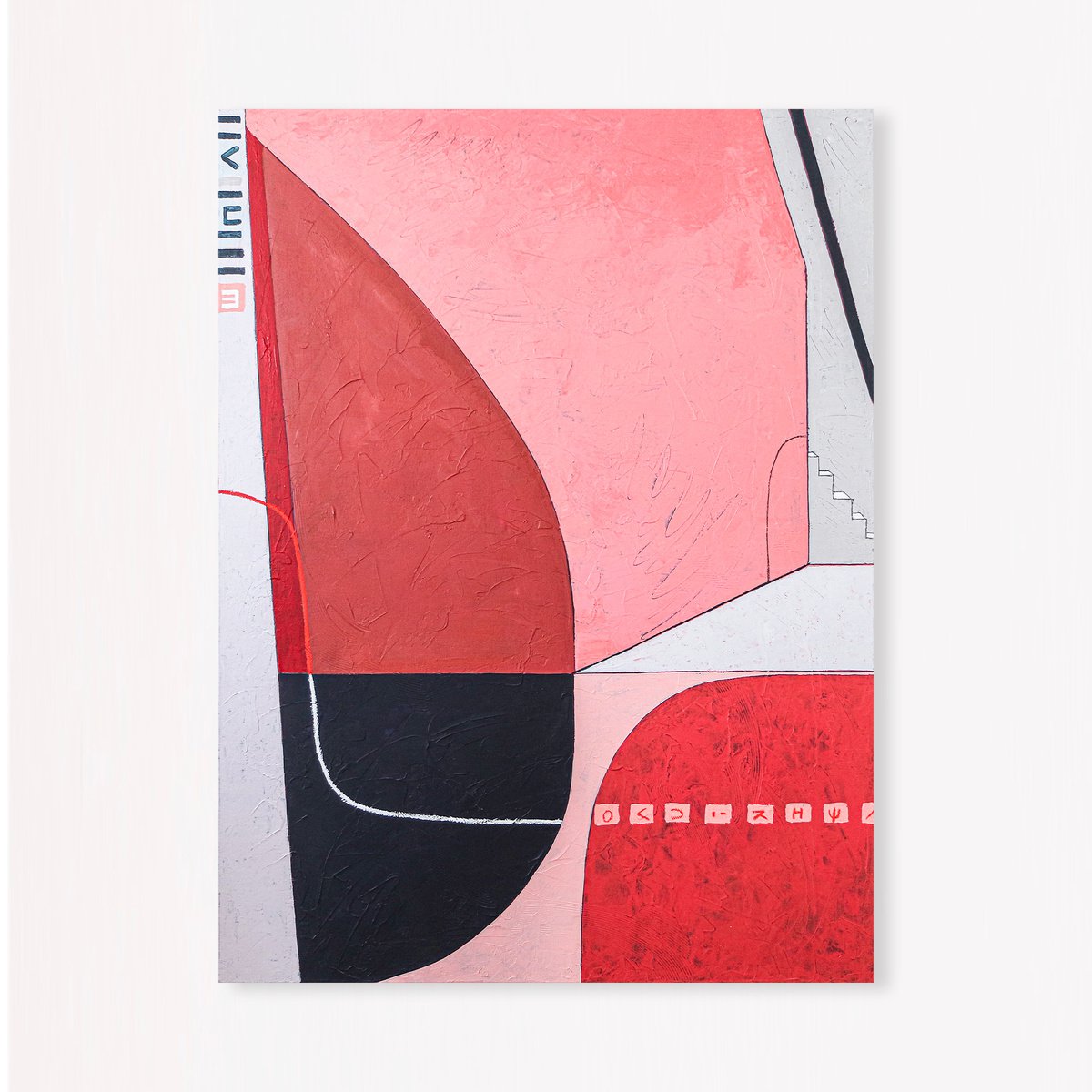 Abstract Acrylic Painting By Hyunah Kim, 36 X 48, Decipher, Original Artwork