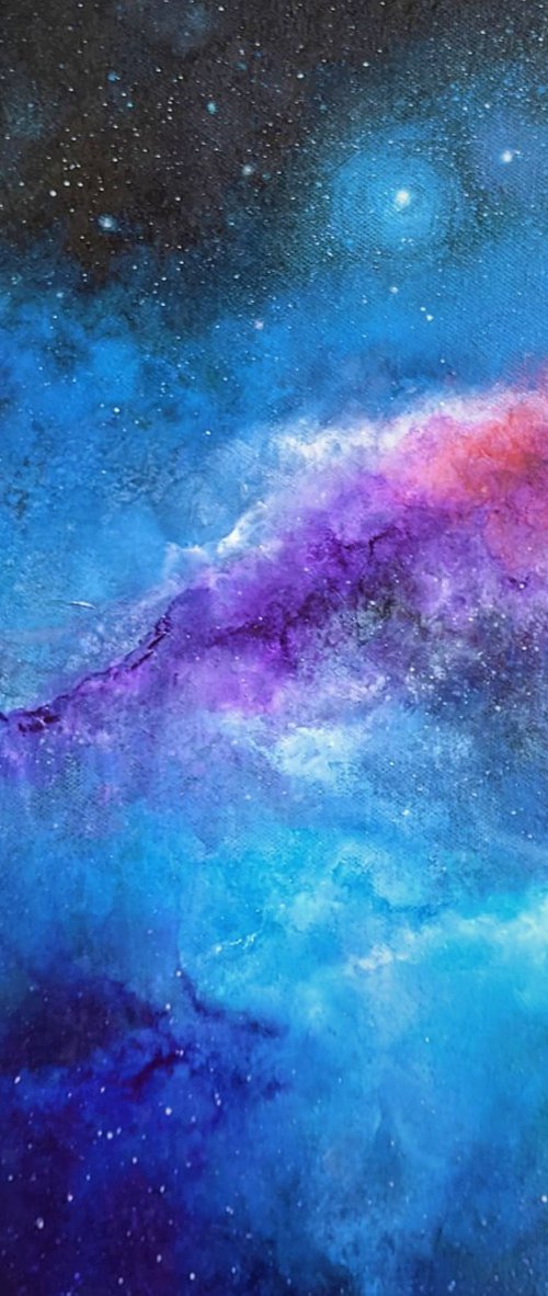 In My Dreams - Finger Painted Space Art by Lisa Price