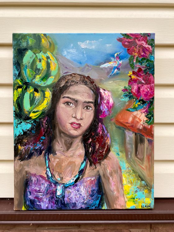 Tahitian Women, 40*50, impressions of Paul Gauguin, impressionistic oil portrait painting