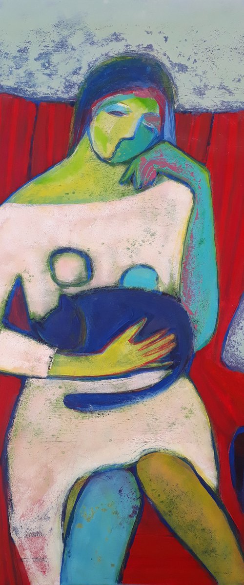 In the red chair. by Tatjana Auschew
