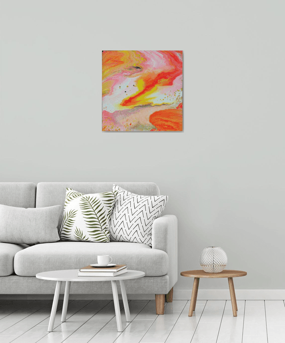 "I Can't Stay Mad At You" - Original Abstract PMS Fluid Acrylic Painting - 24 x 24 inches