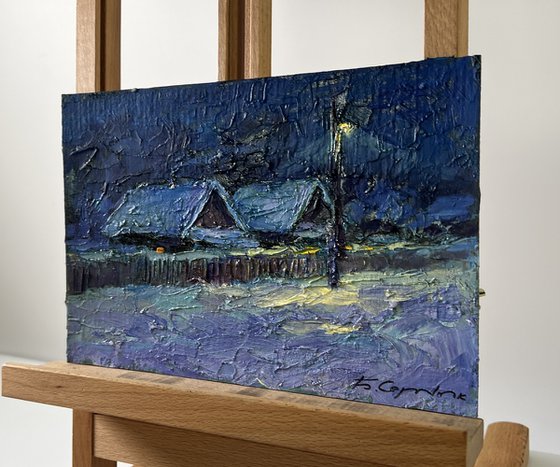 Winter Night in the Village