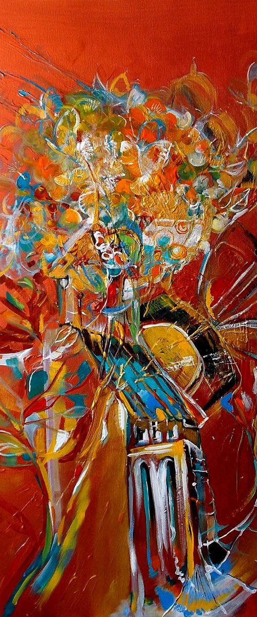 "Zephyr" -  large abstract painting, conceptual art, landscape painting by Maria Paunova