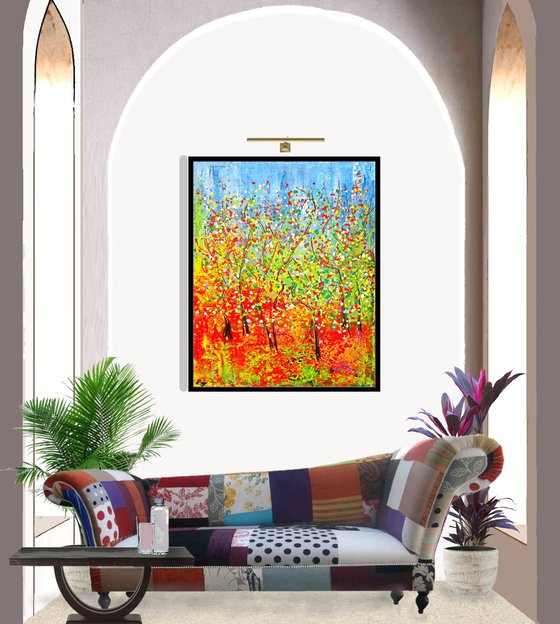 VIVID TREES,  XL,  framed