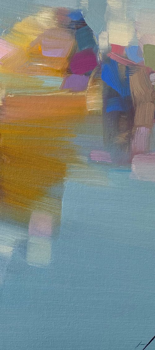 Rowboat, Original oil painting, Handmade artwork, One of a kind by Vahe Yeremyan