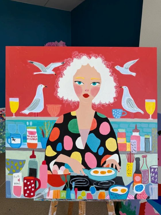 Whimsical Kitchen Woman