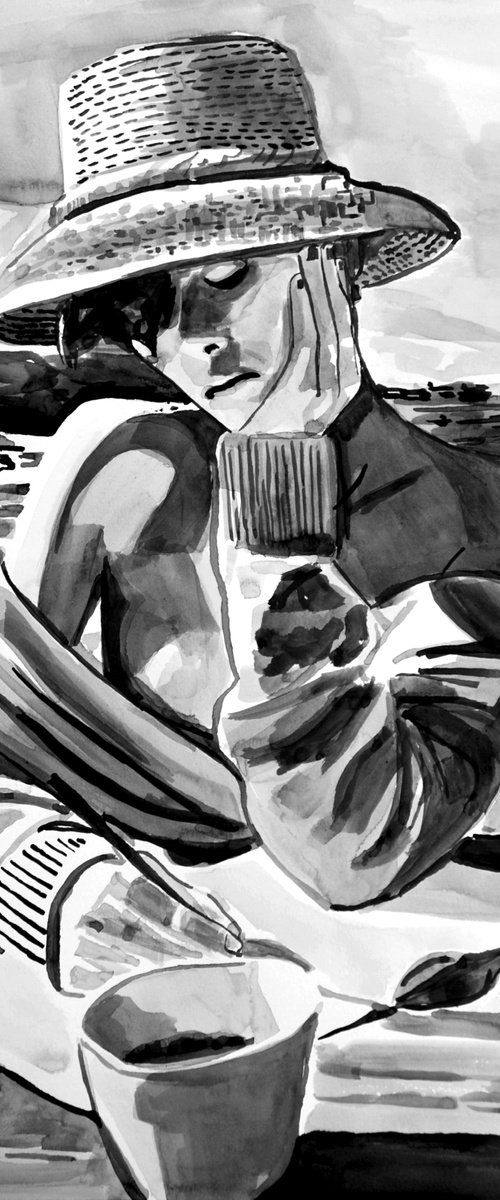 At the beach / 42 X 29.7 cm by Alexandra Djokic