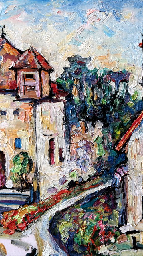 View to Saint-Cirq-Lapopie by Nikifor Swiristuhin