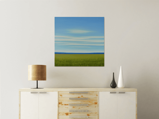 Verdant Green Field - Blue Sky Landscape