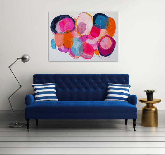 Abstract in Pink, Blue, Orange