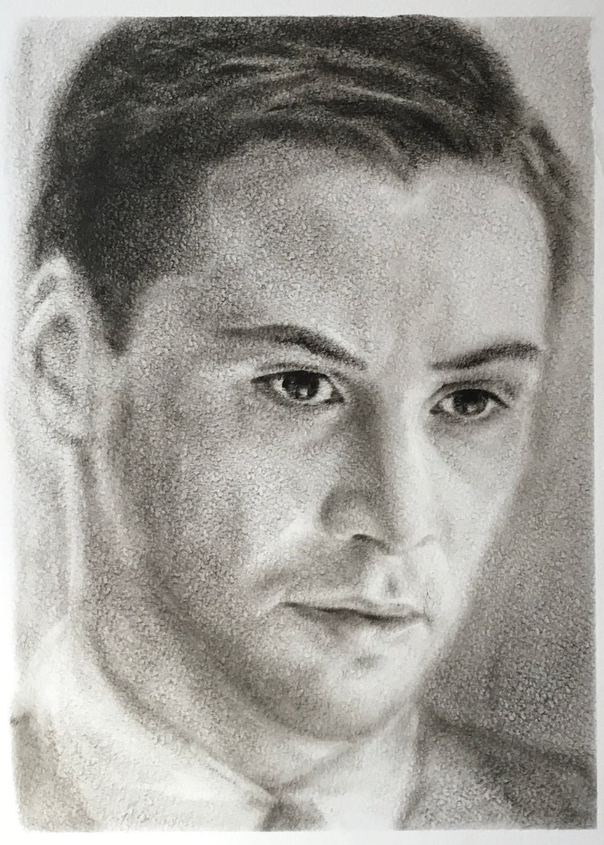 Graphic Portrait Drawing By Vera Klimova, 8 X 12", Keanu Reeves, Original Artwork