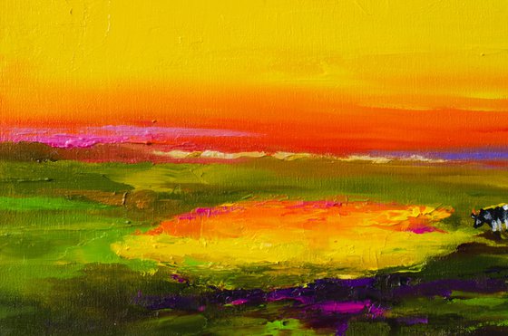 Chromatic Sunset — Golden Field Glow